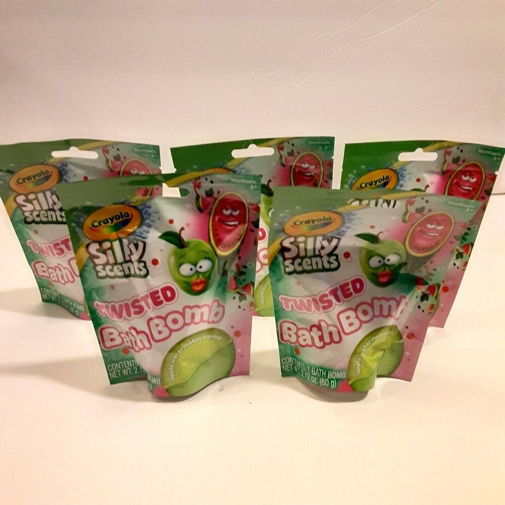 Crayola Silly Scents Twisted Bath Bomb Apple Watermelon 2.12 oz Lot of 5 New